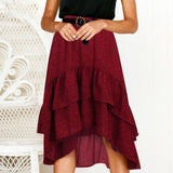 Wavy Pleated Irregular Skirt