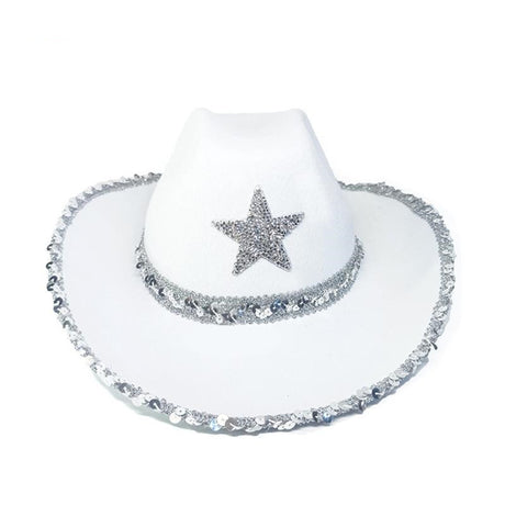 Bilateral Sequined Party Black Cowboy Hat