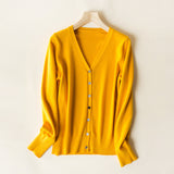 Sweetheart V-Neck Wool Blend Cardigan