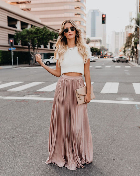 Pleated Elegance Maxi Skirt