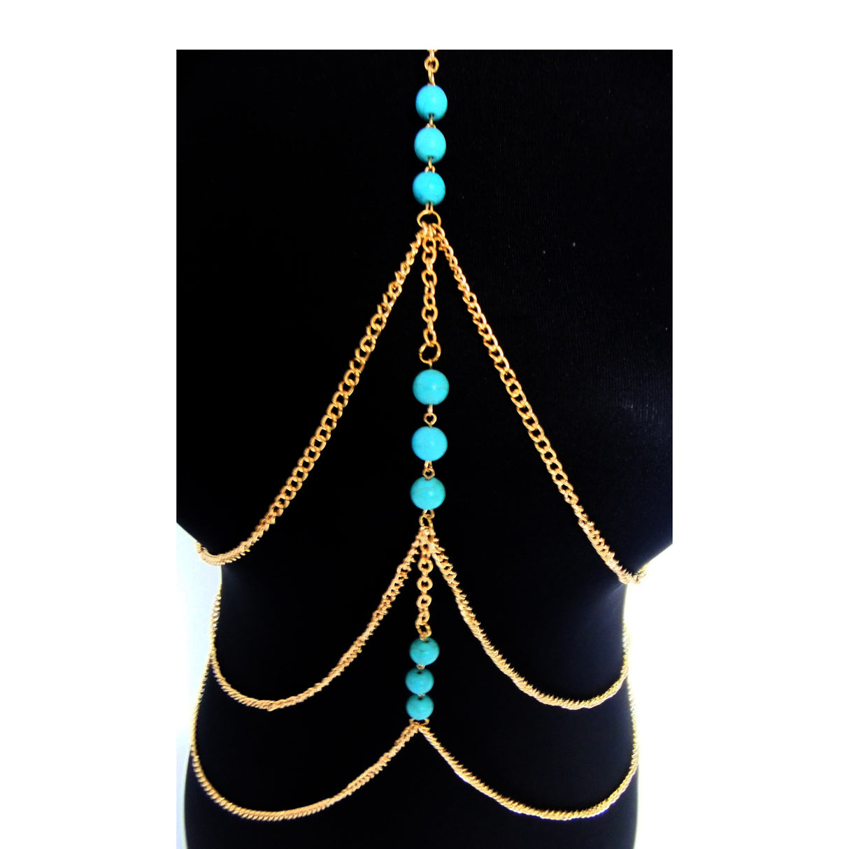 Turquoise Tassel U Shape Body Jewelry