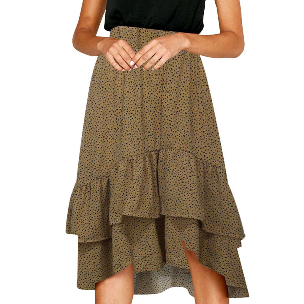 Wavy Pleated Irregular Skirt