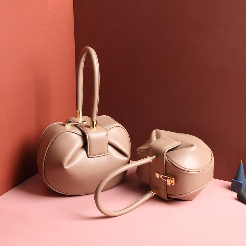 Fashionable Leather Dumpling Handbag