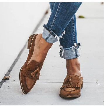 Isla Suede Tassel Pointed Flats