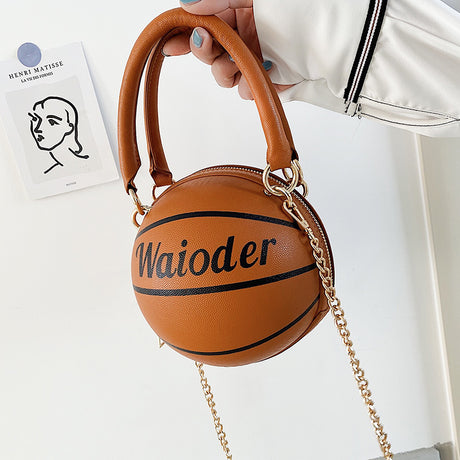 Round Basketball Handbag Crossbody Bag