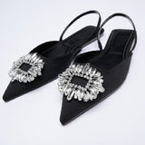 Ellie Diamond Sling Point Flats