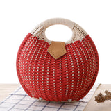 Rattan Weave Round Handbag