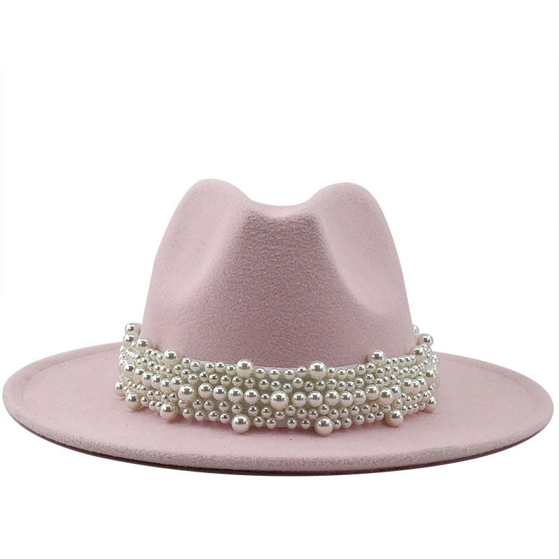 Pearl Studded Felt Hat