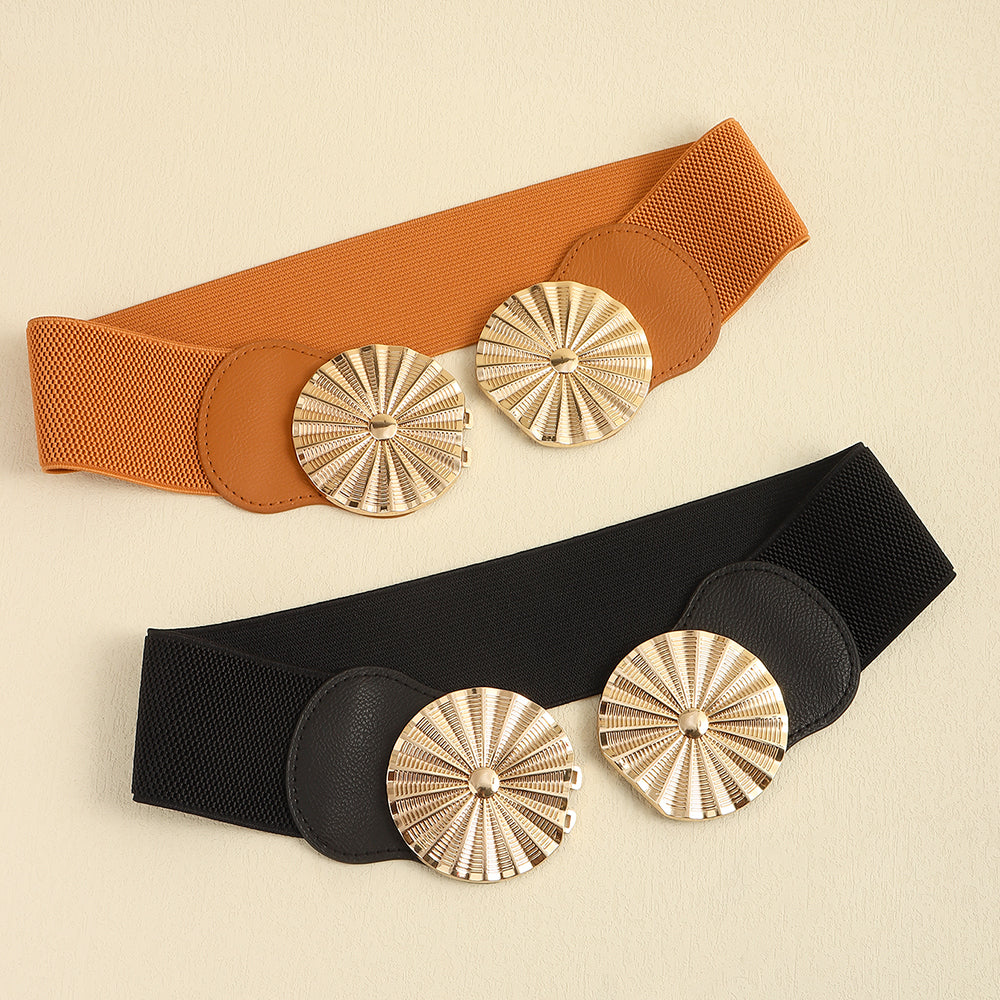 Metal Circle Elastic Waist Belt