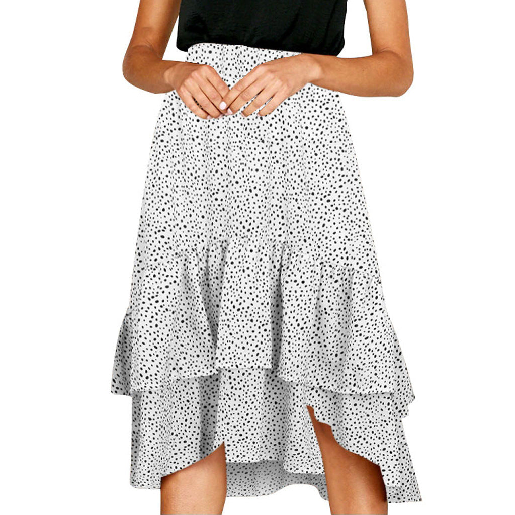 Wavy Pleated Irregular Skirt