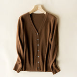 Sweetheart V-Neck Wool Blend Cardigan