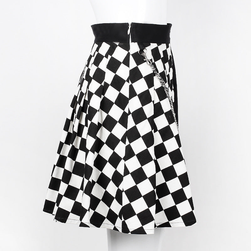 Pleated Lattice Chain Skirt