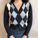 Argyle Diamond Long Sleeved Cardigan