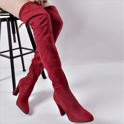 Seductive Suede Fleece-lined High Heel Boots