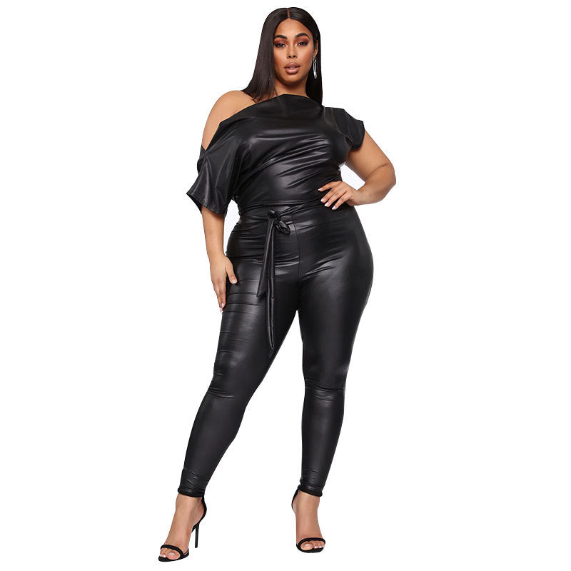 Leather Flange Jumpsuit