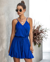 Samantha V-neck Cotton Swing Romper