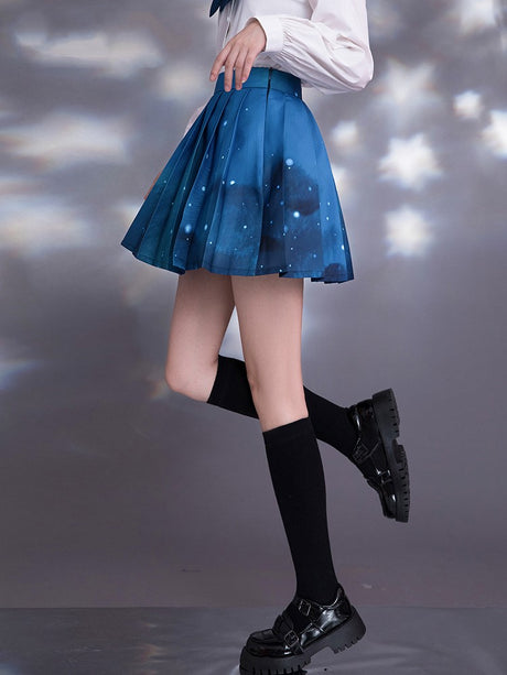 Starry Night Pleated Skirt