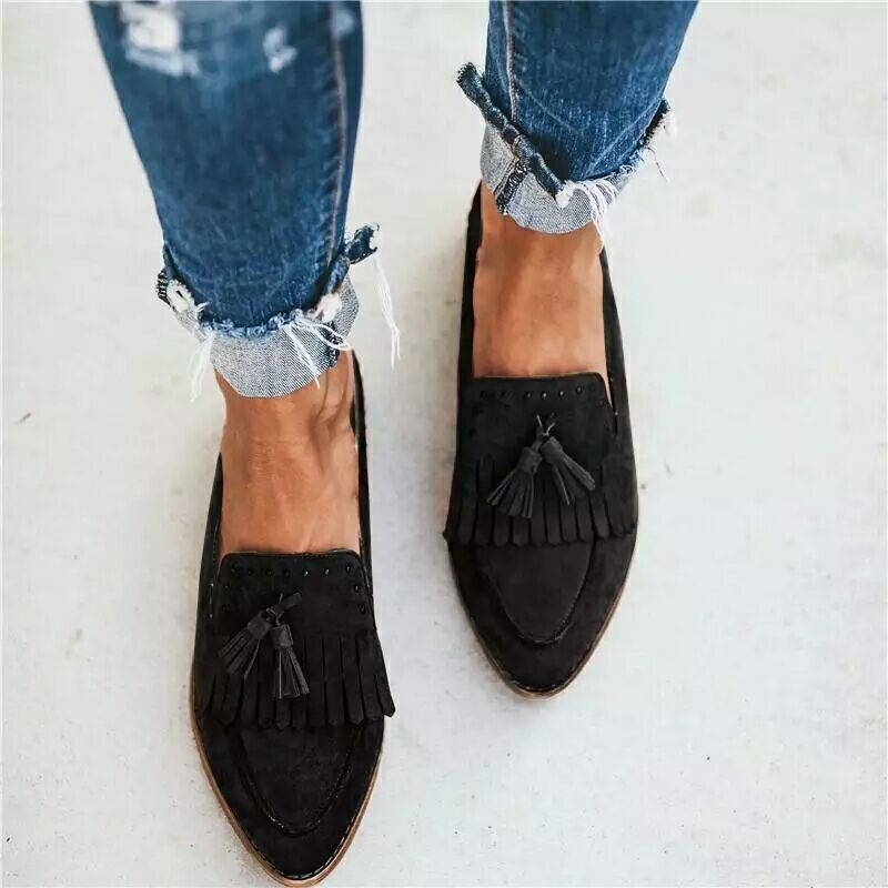 Isla Suede Tassel Pointed Flats