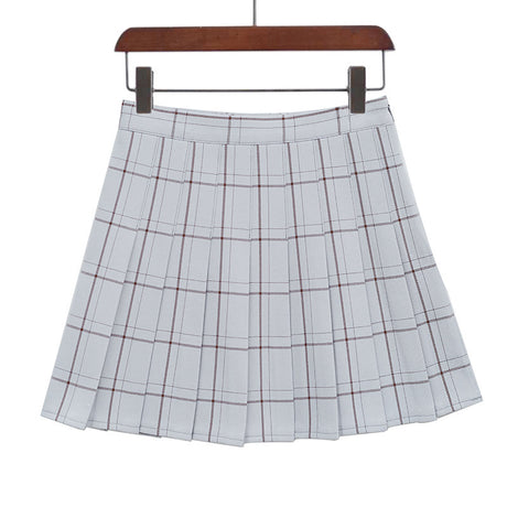 Plaid Pleated A-Line Skirt