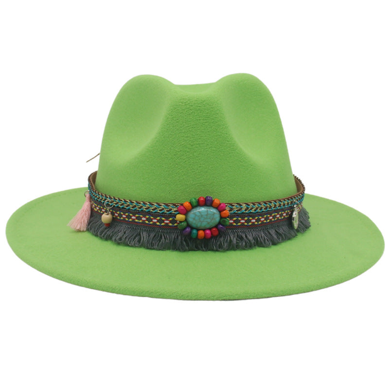 Gemstone Embellished Ethnic Cowboy Hat