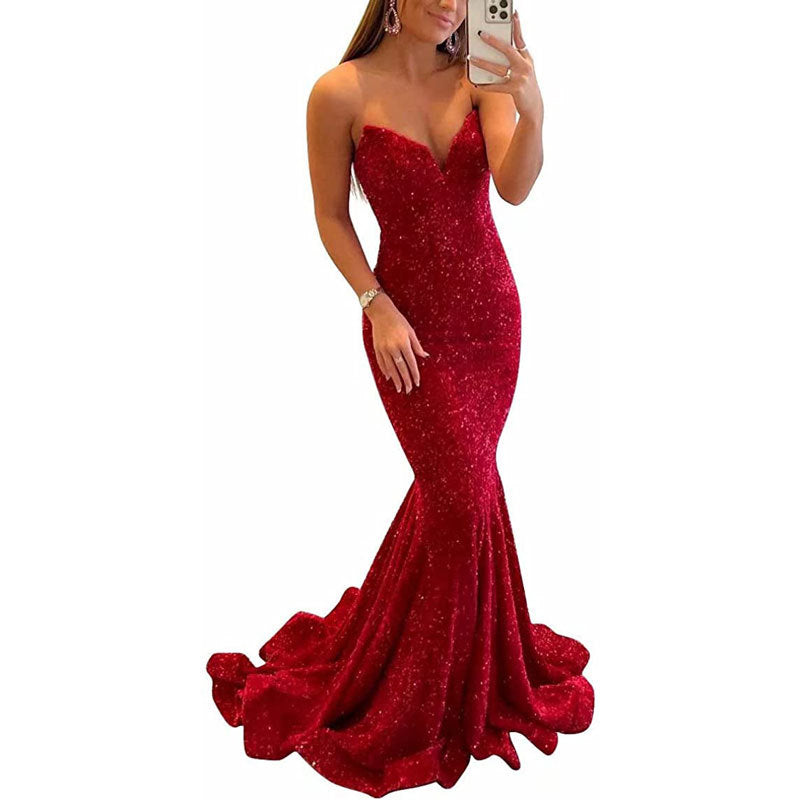 Glimmering Night Sky Evening Dress