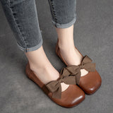 Vintage Ethnic First Layer Leather Flats Casual