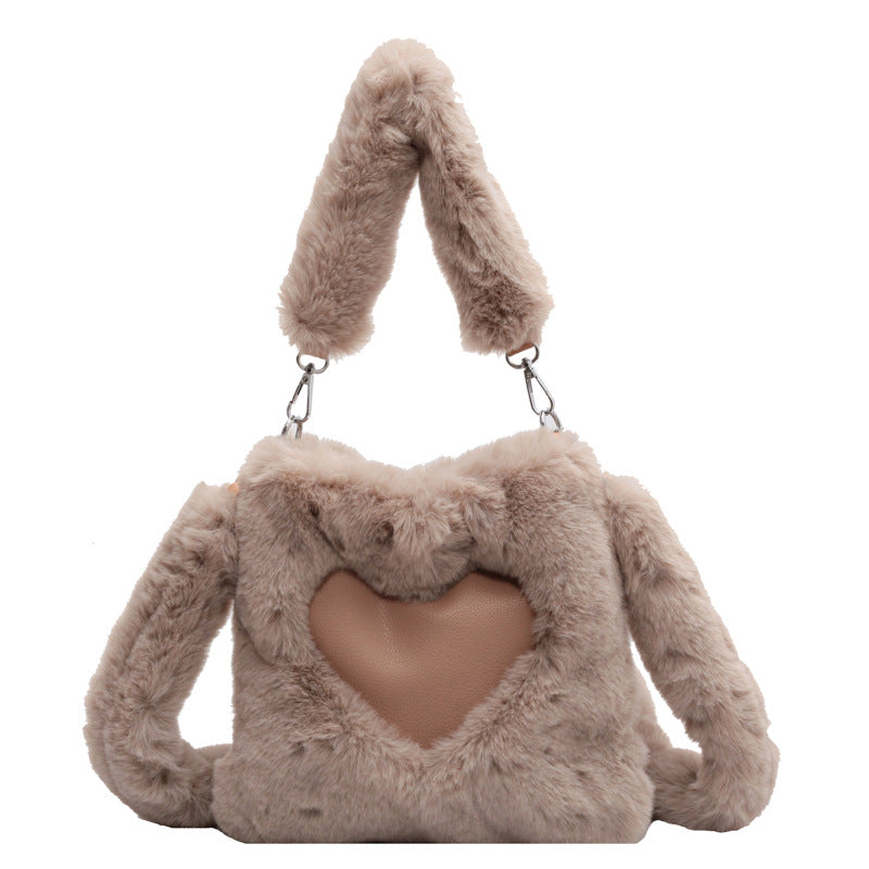 Winter Plush Sewing Thread Shoulder Bag