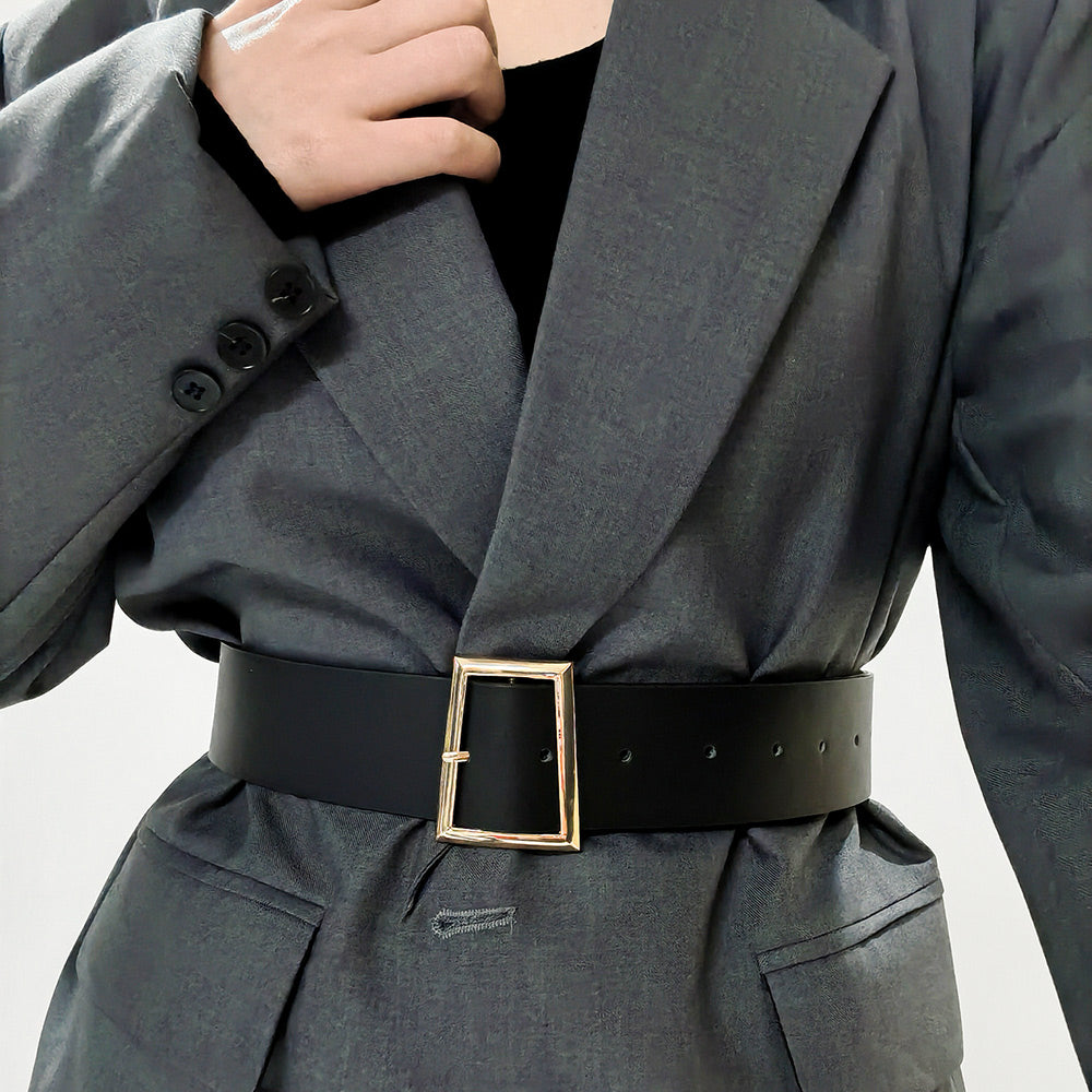 Black Needle Buckle Wide Belt