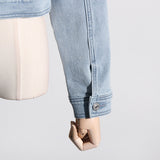 Claire Asymmetrical Neckline Jean Jacket