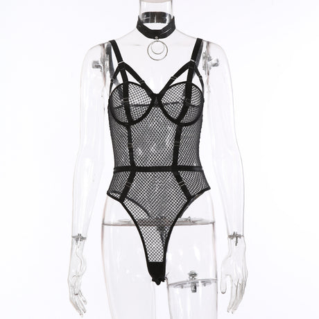 Sheer Lace Mesh Seduction Bodysuit Lingerie