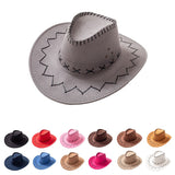 Suede Satin Print Neutral Cowboy Hat