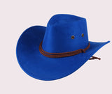 Faux Leather Velvet Western Adventure Cowboy Hat