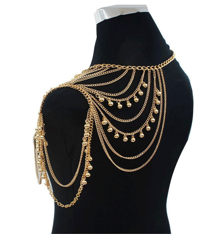 Geometric Tassel Ball Shoulder Chain Body Jewelry