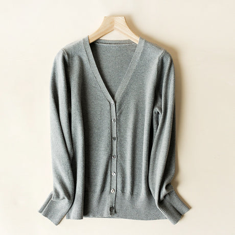 Sweetheart V-Neck Wool Blend Cardigan