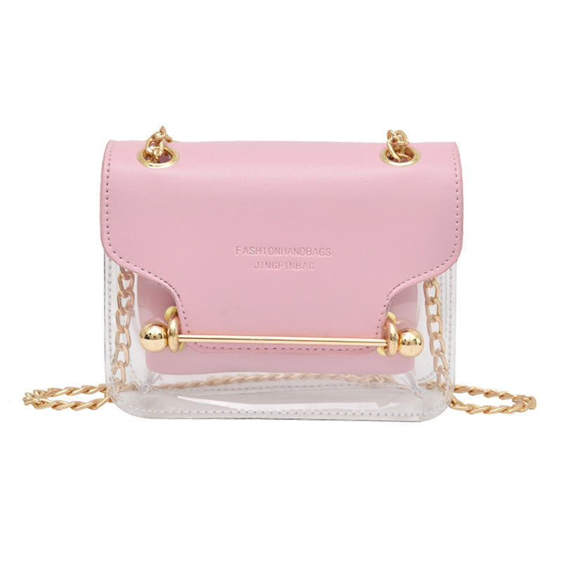 Imido Pink Panelled Fashion Chain Shoulder Bag