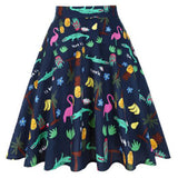 Pleated Street Print Skirt