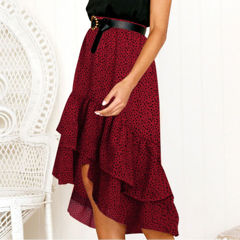 Wavy Pleated Irregular Skirt