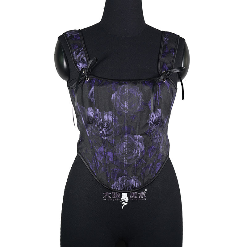 Purple Fantasy Fishbone Corset Top