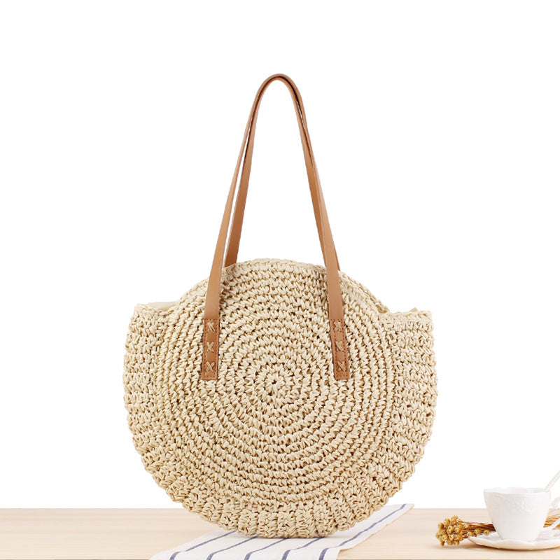 Straw Weave Round Shoulder Bag