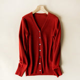 Sweetheart V-Neck Wool Blend Cardigan