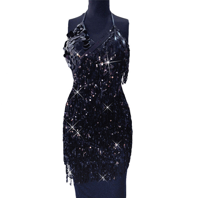 Nikola Tassel Halter Body Jewelry Dress