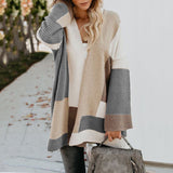 Geometric Colorblock Sweater Cardigan