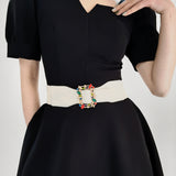 Leafy Elastic Button Belt