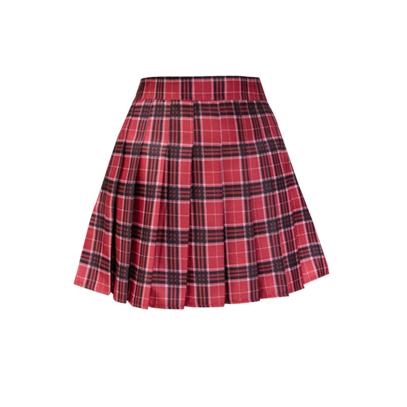 Pleated Plaid College Skirt