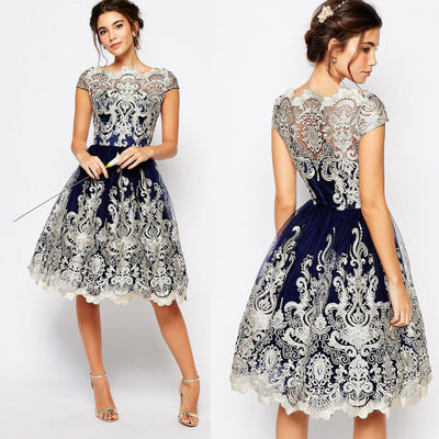 Lovely Lace Patchwork Evening Dress