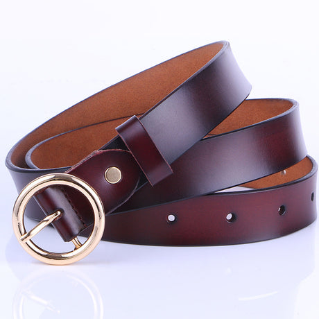 The Timeless Round Buckle Leather Belt