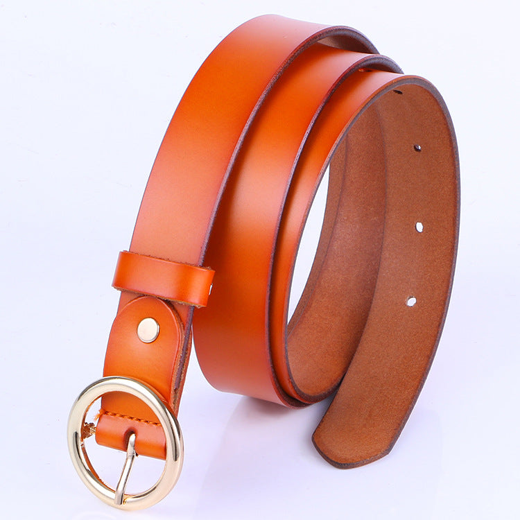 The Timeless Round Buckle Leather Belt