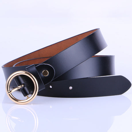 The Timeless Round Buckle Leather Belt