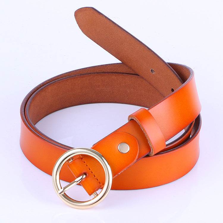 The Timeless Round Buckle Leather Belt