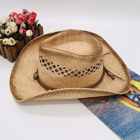 Graffiti-Print Straw Cowboy Hat